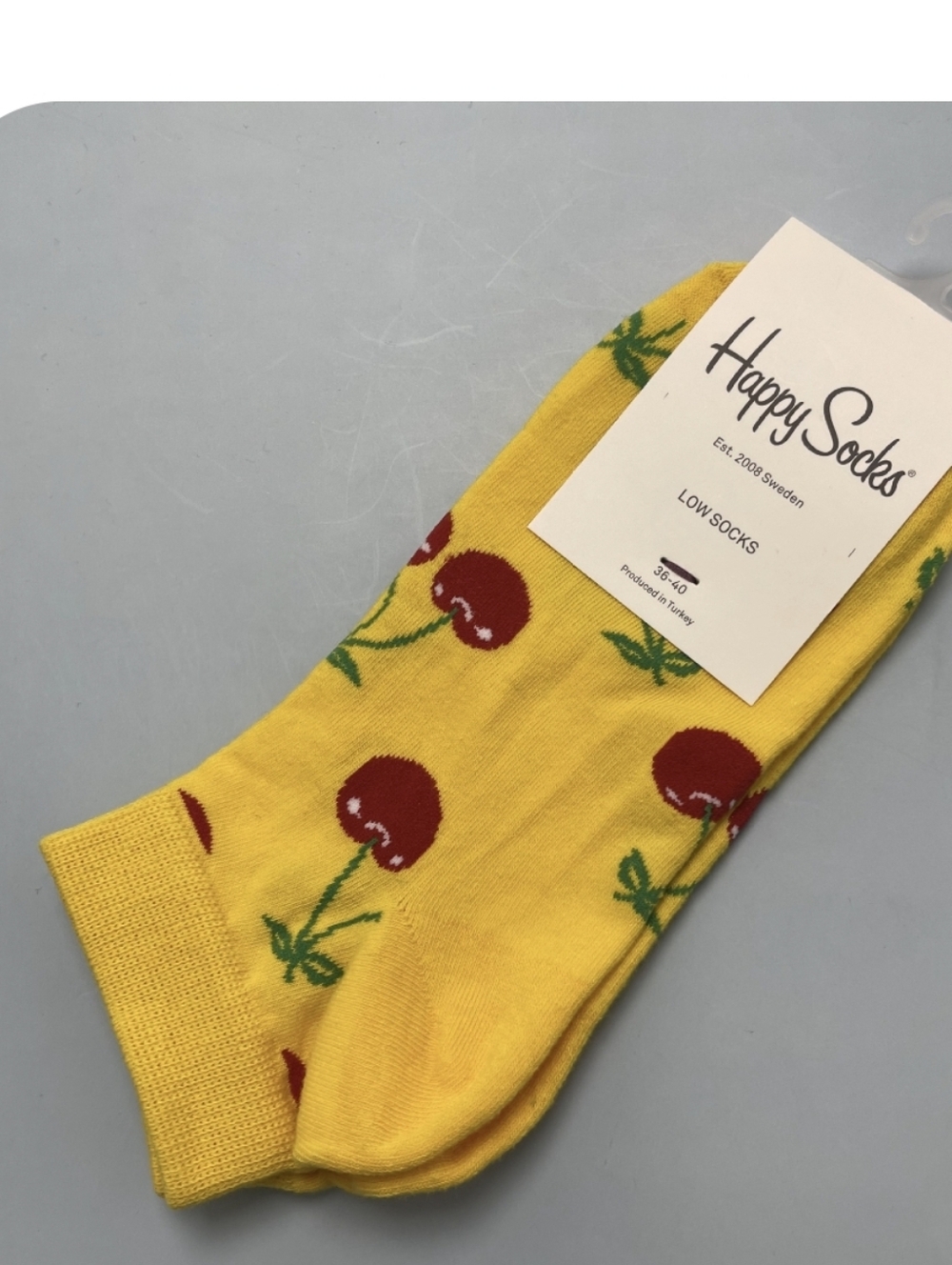 Happy Socks Yellow Cherry Ankle Socks